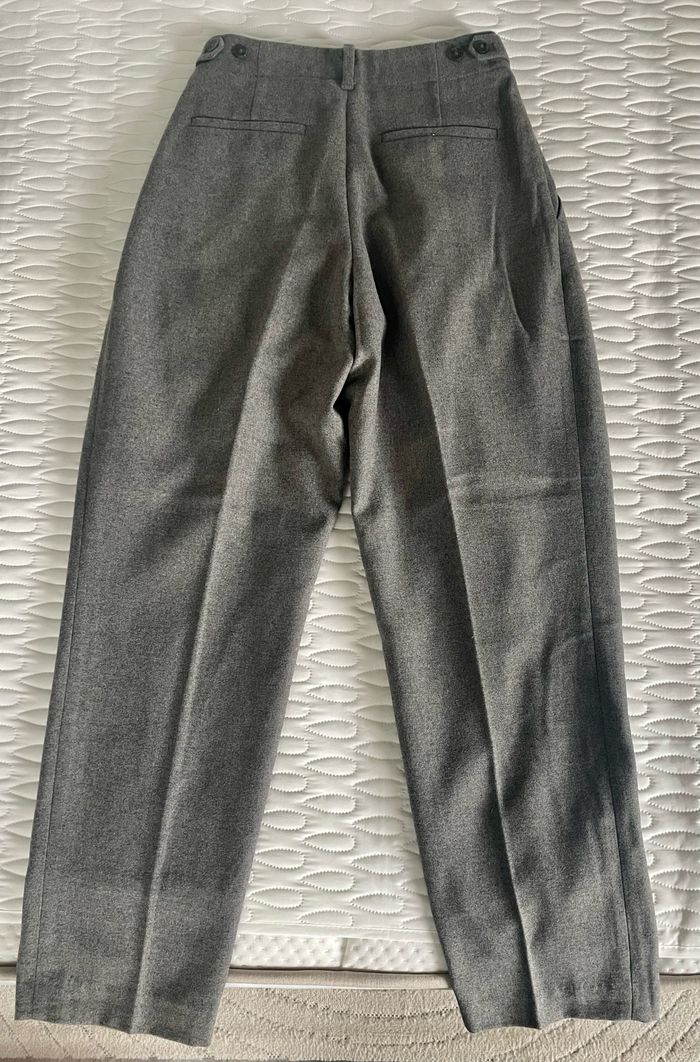 Pantalon fuselé et plissé en tweed Uniqlo Gris Neuf - photo numéro 3
