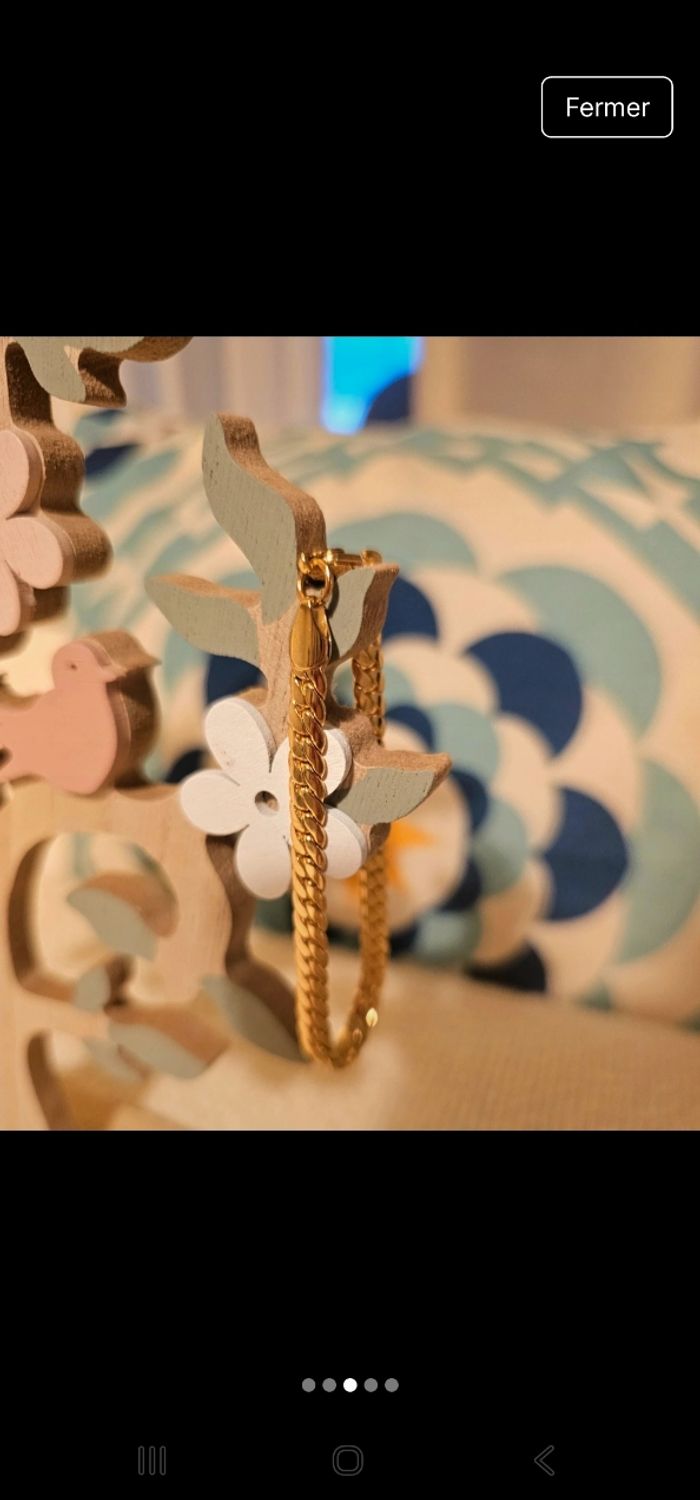 Bracelet en plaque or neuf - photo numéro 3