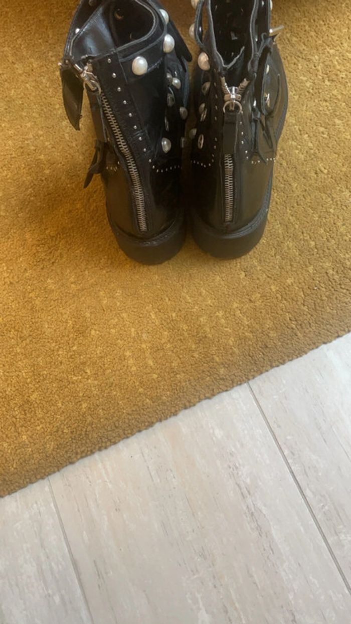 Bottines noires Zara à perles – Taille 41 - photo numéro 3