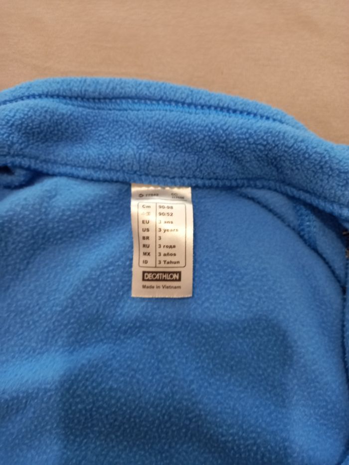 Jolie veste polaire garçon 3 ans bleu decathlon - photo numéro 2