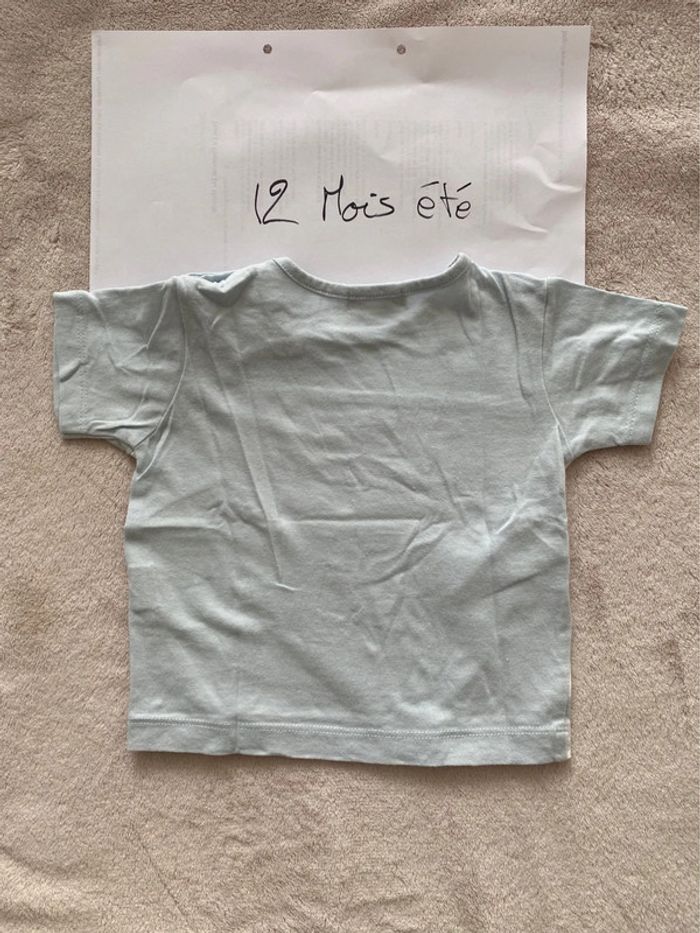 Lot 2 T-shirts 👕 et 2 chemises 👔 manches courtes - 12 mois - Obaïbi - TBE - photo numéro 13