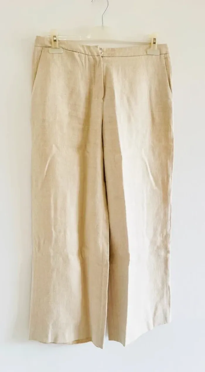Pantalon beige Max Mara (100% lin) - photo numéro 2