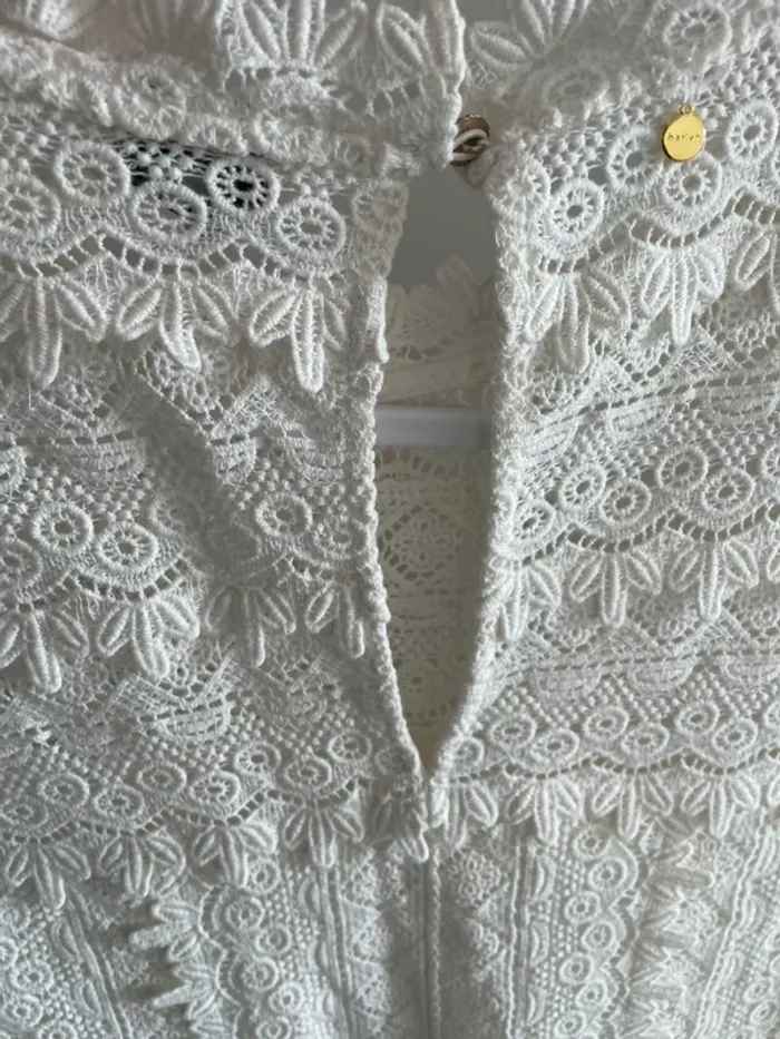 Robe courte écru dentelle neuf avec étiquette - photo numéro 3