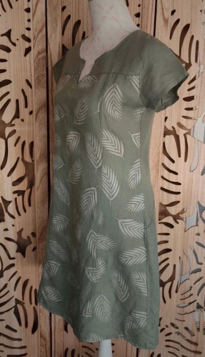 Robe imprimée feuilles argentées T36 Made in Italy - photo numéro 3