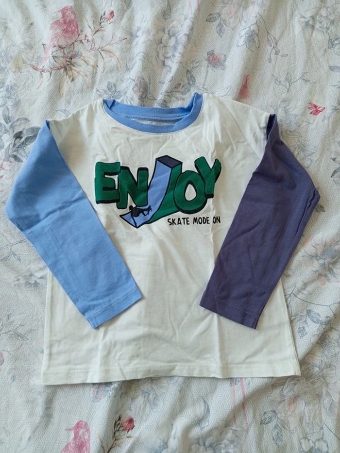 T-shirt enjoy skate blanc 4a