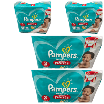 Lot de 104 Couches Pampers Baby Dry Pants  6-11kg Taille 3 Neuf