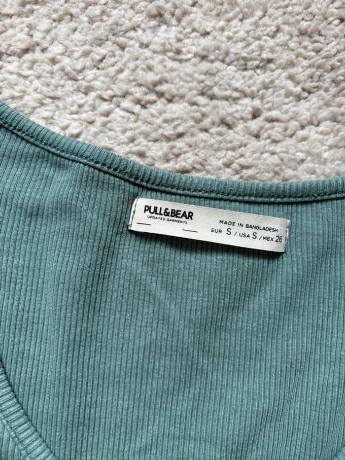 t-shirt court vert Pull&Bear taille S - photo numéro 2