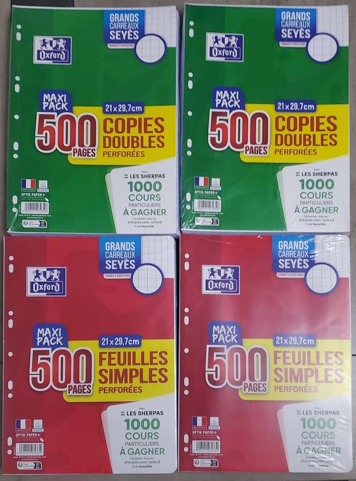 Feuilles Simple et Double Oxford ×2000.