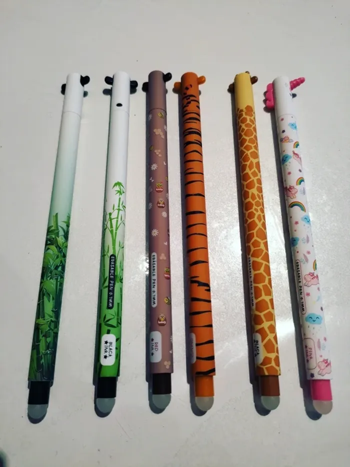 Lot de 6 stylos effaçable animaux style legami - photo numéro 2
