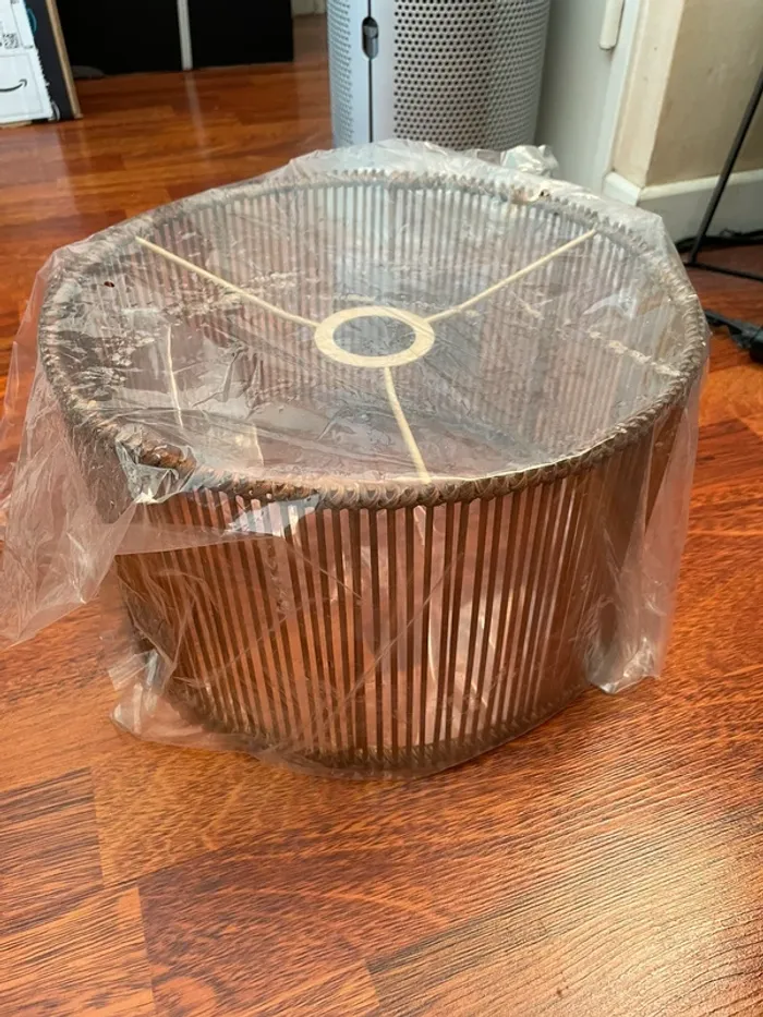 [NEUF] Abat-jour en rotin Boho brun foncé - photo numéro 2