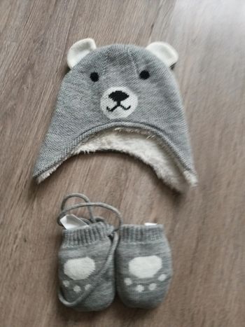 Ensemble bonnet + gants naissance orchestra