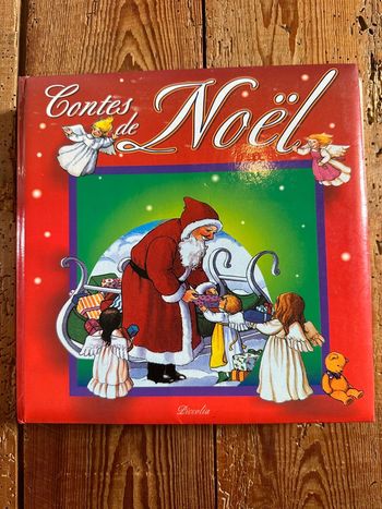 Grand livre album recueil Contes de Noël rouge Piccolia or doré vintage ancien collection