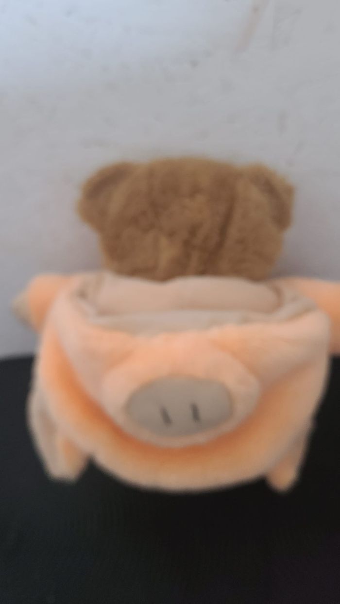 Peluche cochon déguisé en ours - photo numéro 5