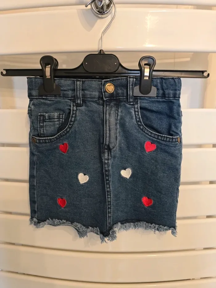 jupe en jeans avec cœur Lili marelle