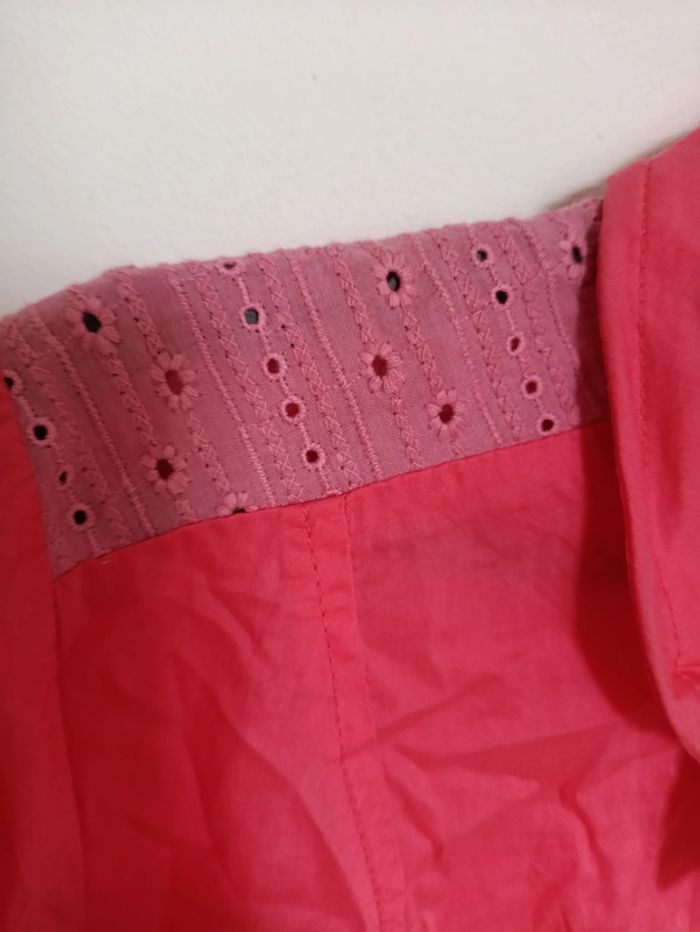 Piece Unique Chemisier rose brodé à détails ajourés – Taille S - photo numéro 6
