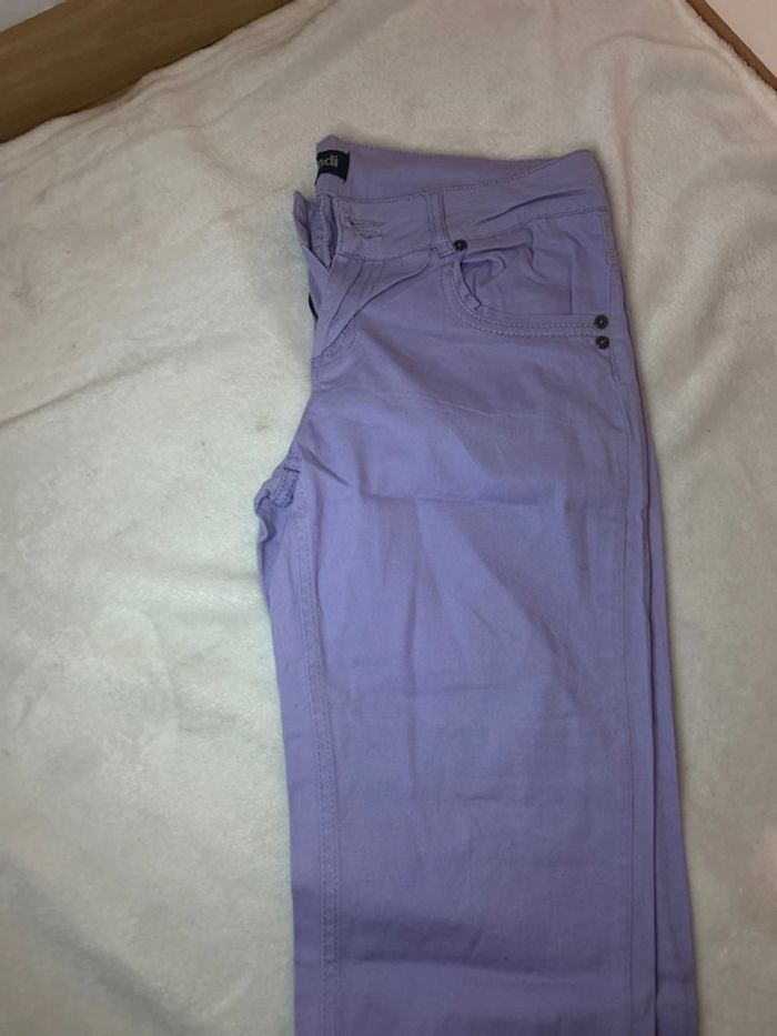 Pantacourt femme, taille M mauve - photo numéro 3