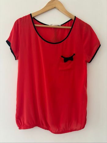 Blouse manches courtes rouge