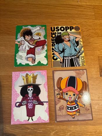 Lot 4 cartes panini one piece