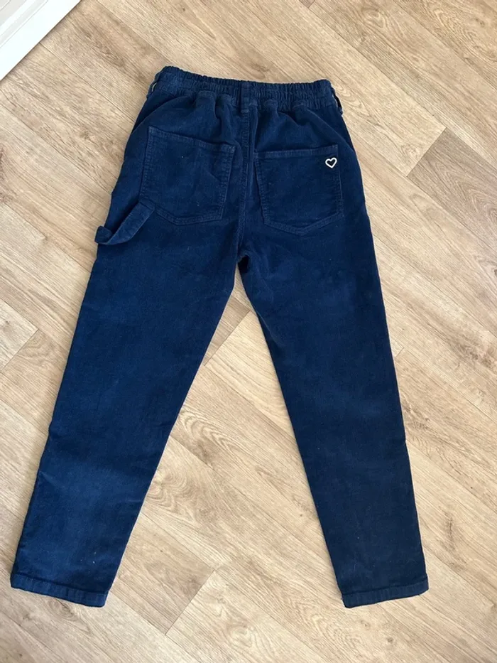 Please pantalon,chino en velours, côtelé bleu femme, taille xs/34/36 - photo numéro 3