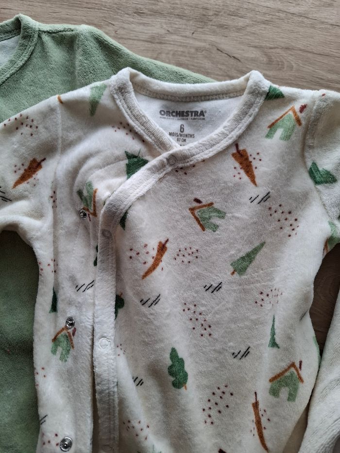 Lot pyjama velours bébé 6 mois - photo numéro 3