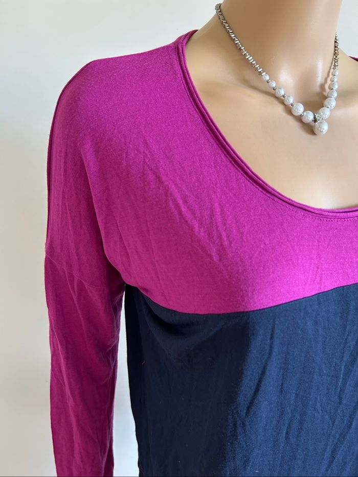 Haut court rose et bleu marine Esprit taille française L excellent état - photo numéro 4