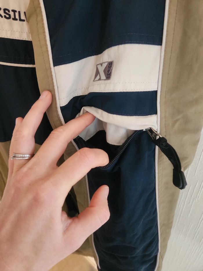 Doudoune Quiksilver bleu marine beige et blanc 14 ans - photo numéro 5