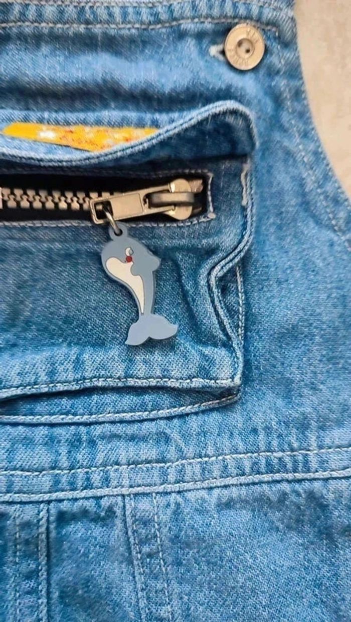 Robe  salopette jeans 6 mois tim pouce - photo numéro 3