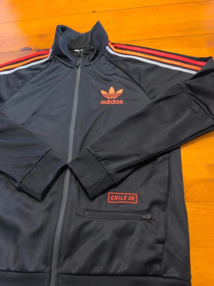 Veste Adidas - Chile 20 - Noir/Rouge/Abricot - Logo brodé - Taille S - photo numéro 3