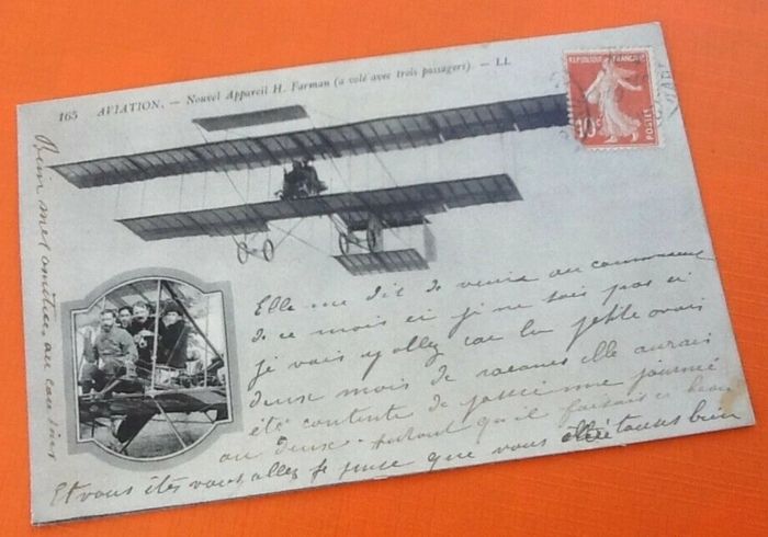 Carte postale ancienne Aviation Nouvel appareil Henri Farman - photo numéro 2