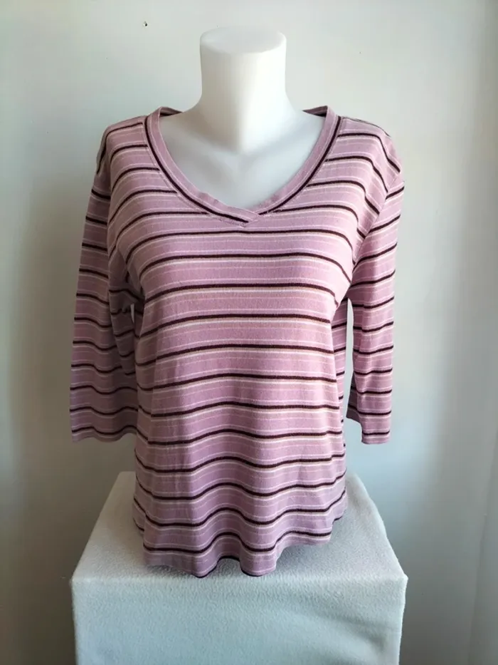 Pull Léger Femmes Col V Manches 3\4 - M