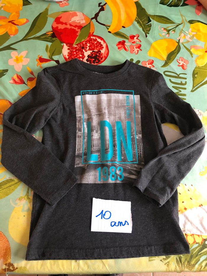 T shirt manches longues garçon in extenso 10 ans