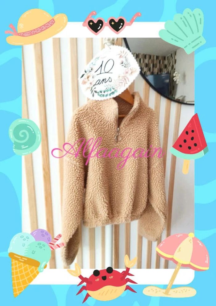 Pull teddy beige Kiabi 10ans