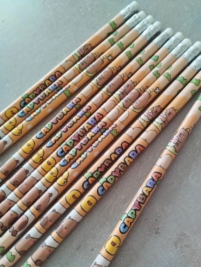 Fourniture scolaire : lot 11 crayons à papier avec gomme Capybara - photo numéro 2