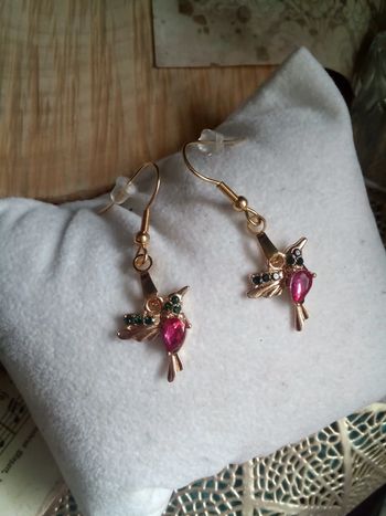 Boucles d'oreilles dorées colibri