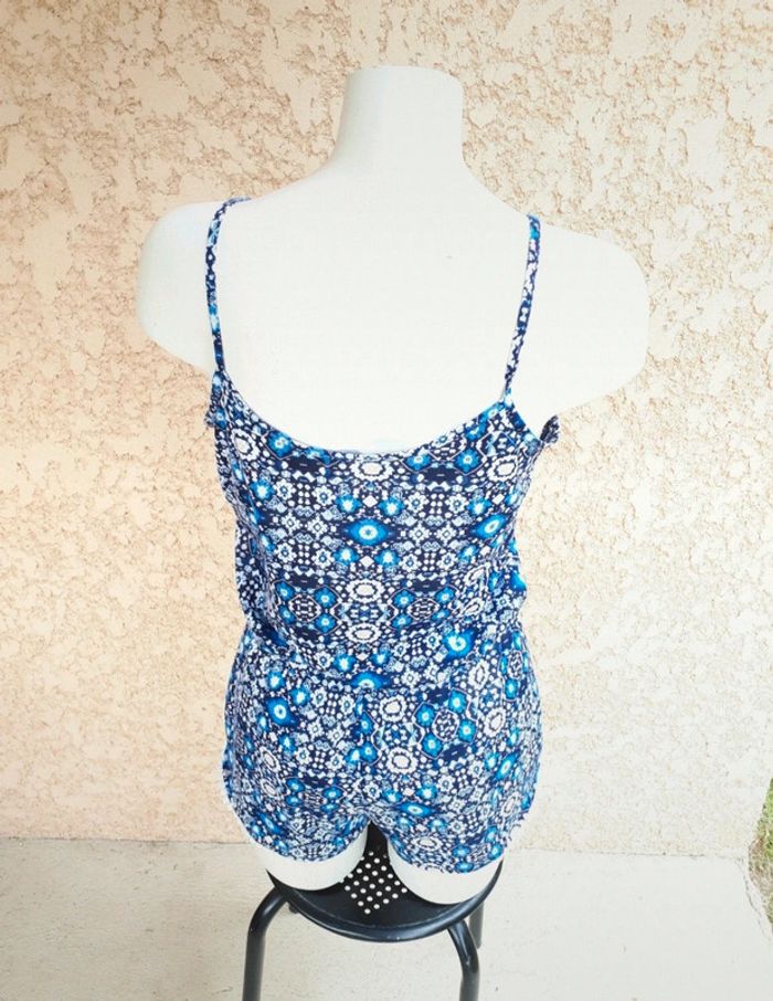 Combinaison short imprimé bleu et blanc 36 primark - photo numéro 4