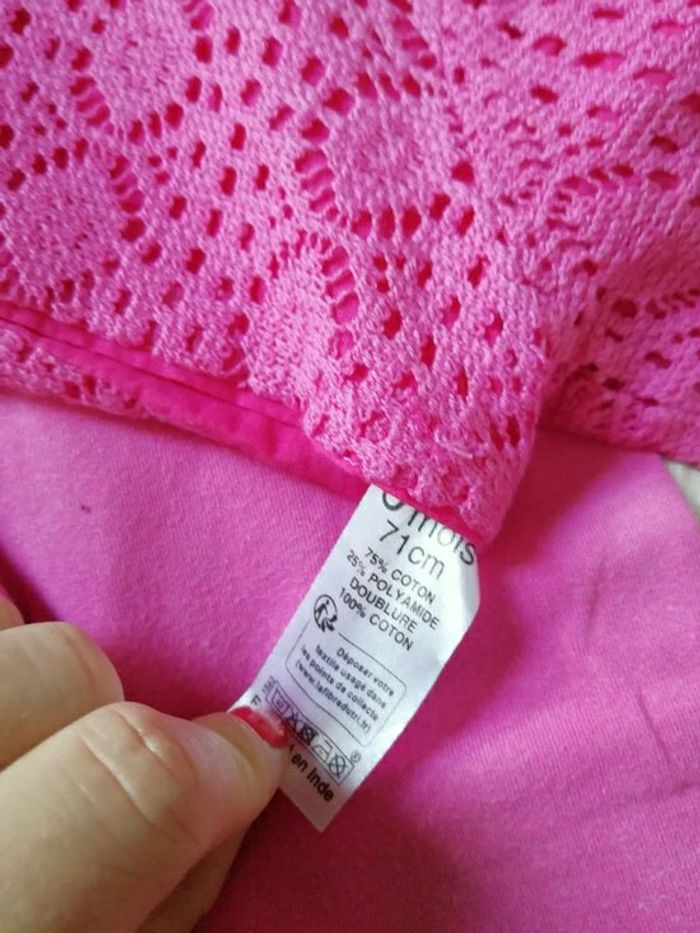 Boléro fuschsia effet crochet 9 mois - photo numéro 3