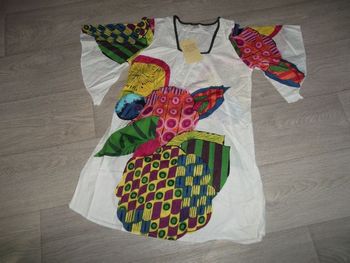 Tunique ALLER SIMPLEMENT multicolore longue légère S NEUVE