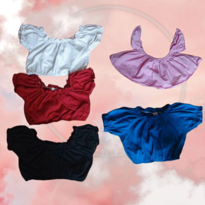 Lot de 5 magnifiques crop top - noir/banc/rrose/rouge/bleu - Shein/Samgami baby- Taille 18-24Mois