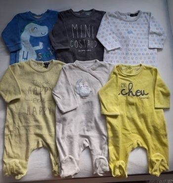 Lot 6 pyjamas bébé 3 mois
