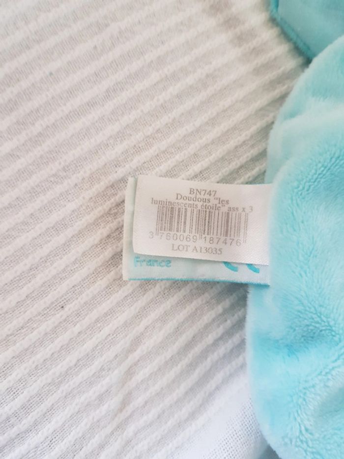 Doudou plat Babynat ourson bleu - photo numéro 4