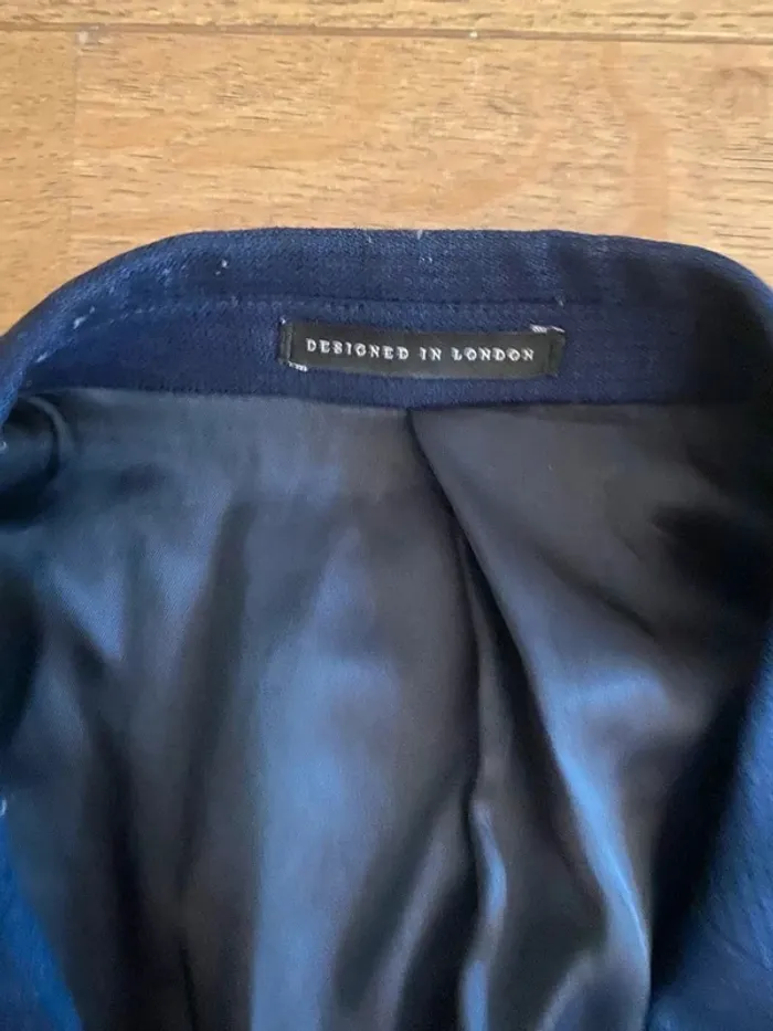 Blazer veste de costume en laine bleu marine Reiss 38 inches / taille 48 - photo numéro 3