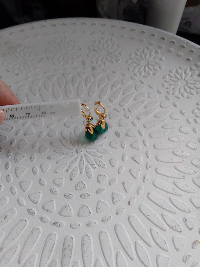 Boucles d'oreilles élégantes gouttes à facettes - photo numéro 3