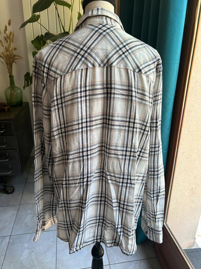 Chemise à manche longues à carreaux - blanc cassé et marron 46 creeks - photo numéro 5
