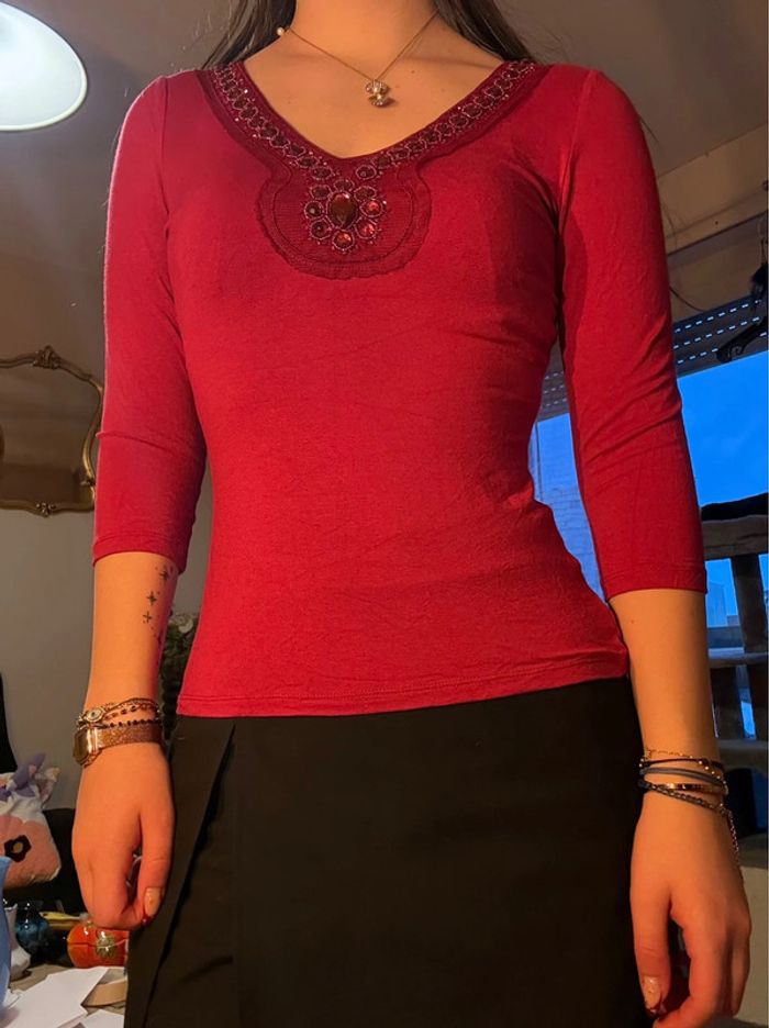 Haut strass et perles 💋 - photo numéro 4