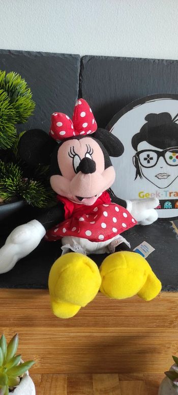Doudou Peluche Vintage  Minnie Disney Rouge Noir Jaune Plush  #geektradedoudou