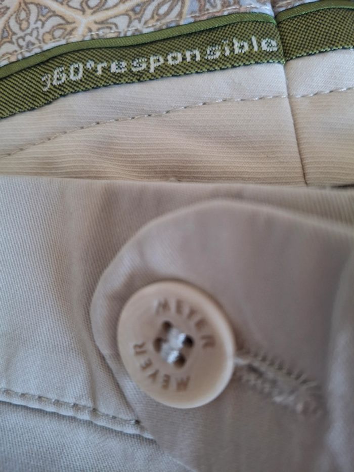 pantalon MEYER mastic superbe coton taille 52 taille petit verifiez vos mesures pas de retour - photo numéro 5