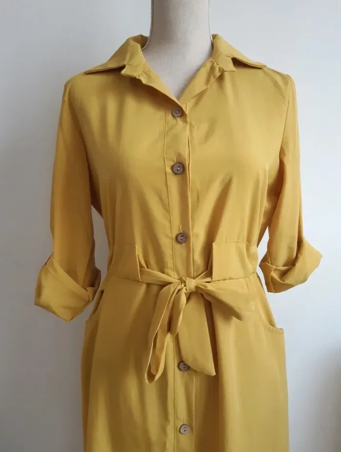 Robe chemise jaune - photo numéro 2