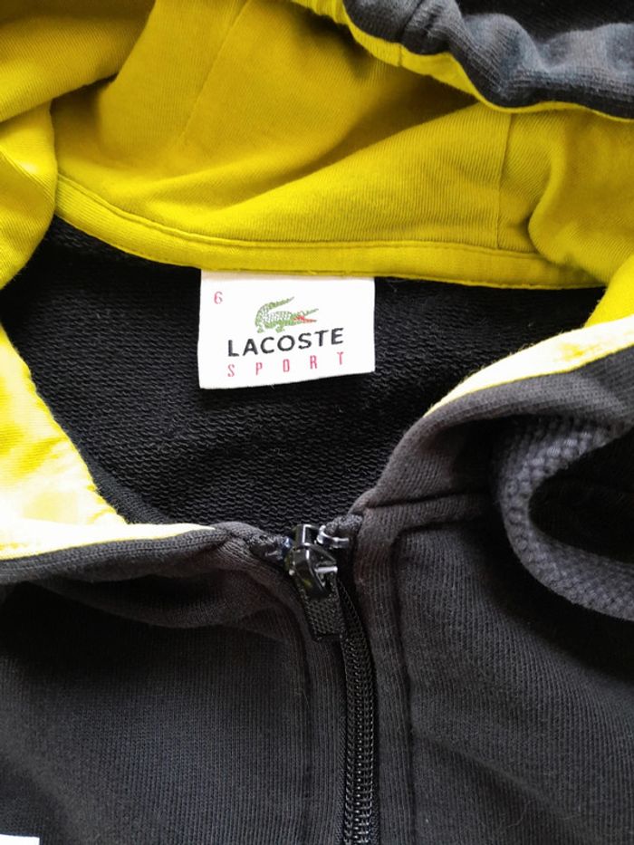 Vest sweat capuche fermeture Lacoste taille 6 - photo numéro 2