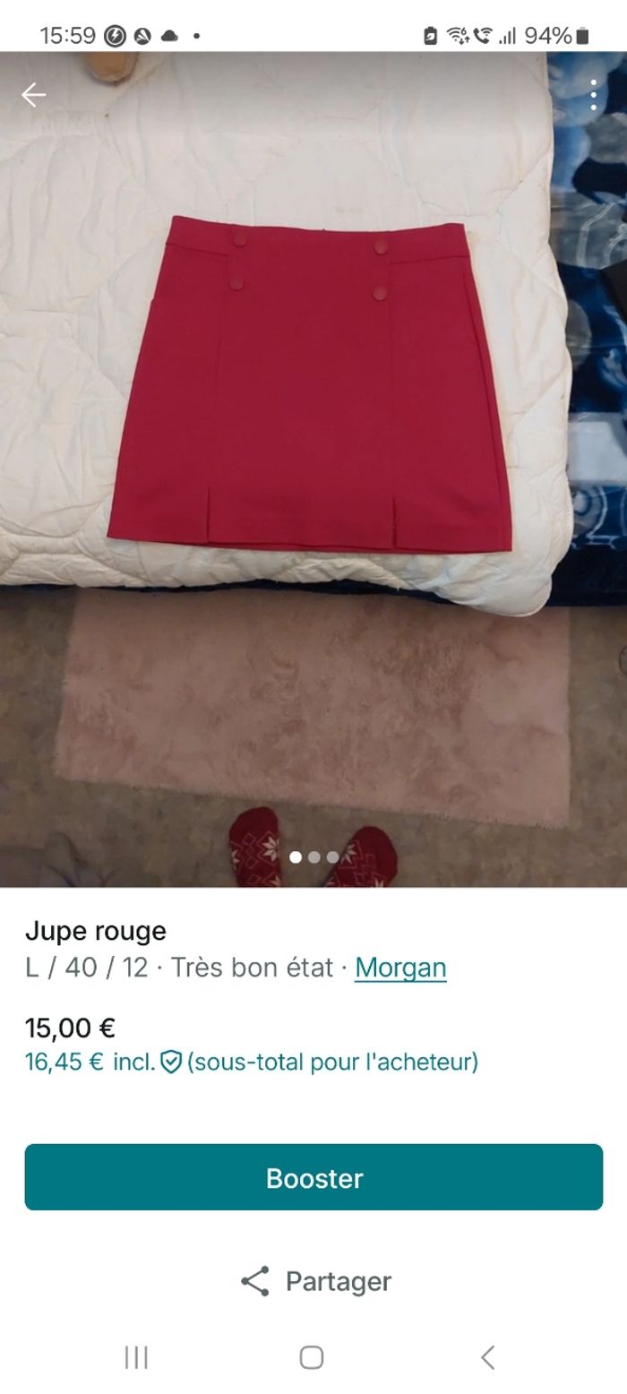 Jupe rouge, morgan - photo numéro 2