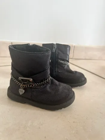 Bottine freemous noir argenté